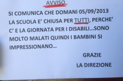 I disabili spaventano i bambini: cartello choc all'asilo